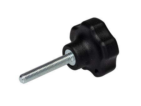 199-281 RS PRO Black Thermoplastic Multiple Lobes Clamping Knob, M5 x 30, Threaded Mount