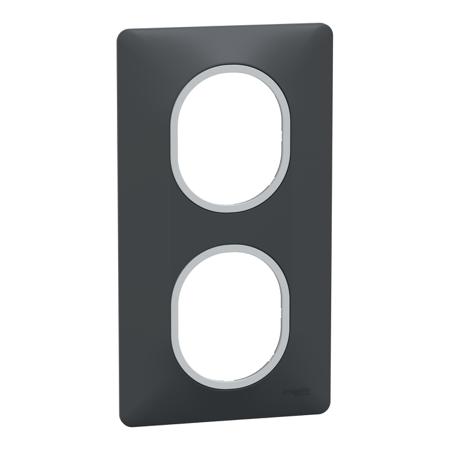 S340724G Anthracite 2 Gang Light Switch Cover