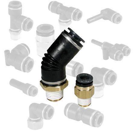 KV2T11-36S SMC Pneumatic Tee Threaded-to-Tube Adapter, 3/8 x 3/8in x 3/8in, 1 MPa