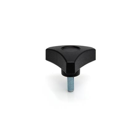 284-5392 RS PRO Black Thermoplastic Clamping Knob, M8 x 35, Threaded Mount