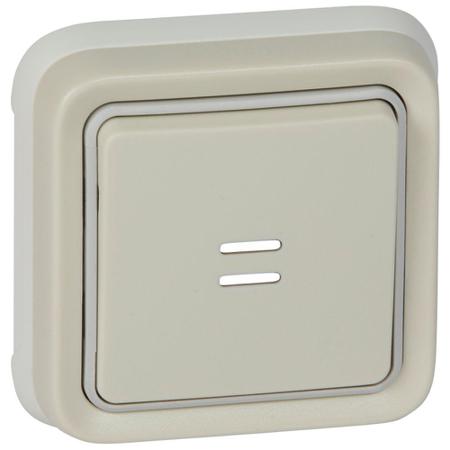069861 Legrand Black Push Button Light Switch, 1 Way
