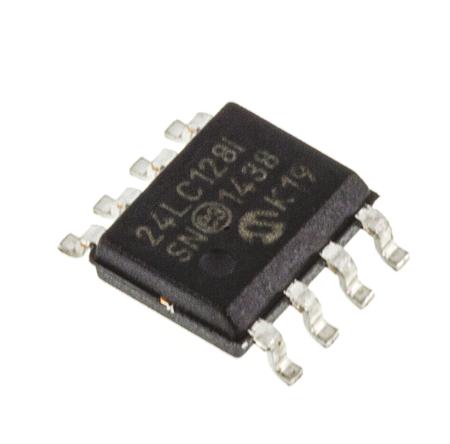 24LC128-I-SN Microchip 24LC128-I/SN Serial EEPROM Memory, 128kbit, 900ns, 2.5 → 5.5 V 8-Pin SOIC