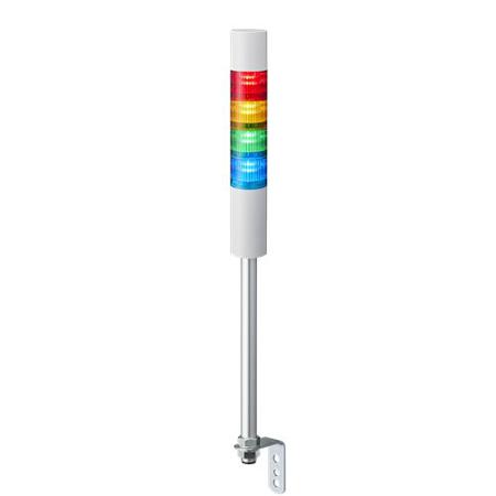 LR5-402LEBW-RYGB Patlite LR5 Series Red/Green/Amber/Blue Buzzer Signal Tower, 4 Lights, 24 V dc, Pole Mount