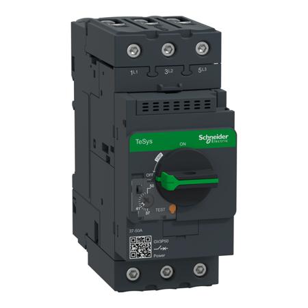 GV3P50 Schneider Electric TeSys Thermal Circuit Breaker - TeSyS GV 3 Pole 690V Voltage Rating DIN Rail Mount, 50A Current