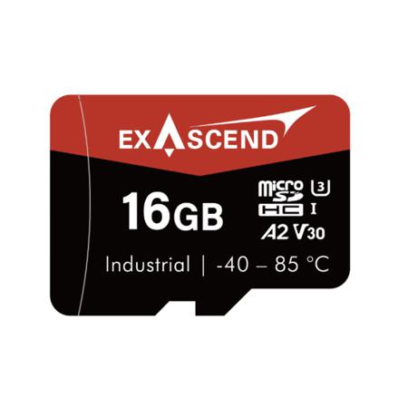 EX16GUSDV30-PIDE Exascend 16 GB Industrial MicroSDHC Micro SD Card, A2, Class 10, UHS-1 (U3), V30