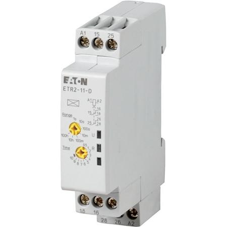 119427 ETR2-12-D Eaton Series ETR2 Series DIN Rail Mount Timer Relay, 48V dc, 2-Contact, 0.05 → 100s, 1-Function