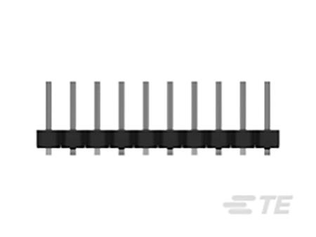 1-2842102-0 TE Connectivity AMPMODU Series Straight Surface Pin Header, 10 Contact(s), 2 mm Pitch, 1 Row, Unshrouded