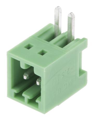 1881448 Phoenix Contact, 2.5mm Pitch, COMBICON MC, 2 Way, Right Angle, Pluggable Terminal Block, Header, Through Hole, Solder