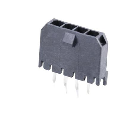 436500429 Molex 43650 Series Vertical Through Hole PCB Header, 4 Contact(s), 3 mm Pitch, 1 Row, Shrouded