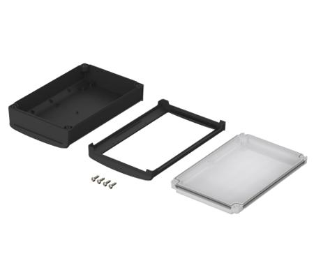 48336451-HMT1 Bopla BoVersa Series Black, Transparent Polycarbonate Desktop Enclosure, 222.3 x 140 x 63mm