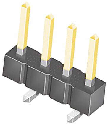 TSM-104-02-L-SV Samtec TSM Series Straight Surface Pin Header, 4 Contact(s), 2.54 mm Pitch, 1 Row, Unshrouded