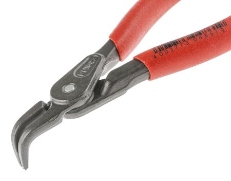 48-21-J01 Knipex 130 mm Chrome Vanadium Steel Circlip Pliers with Bent Tip, Internal, Range 8 → 13 mm