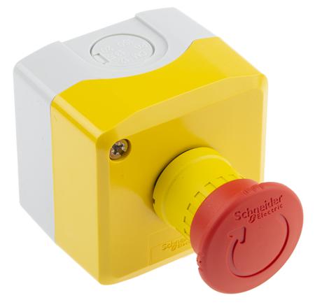 XALK178F Schneider Electric Harmony XALK Series Twist Release Emergency Stop Push Button, Surface Mount, 40mm Cutout, 2NC, IP66,