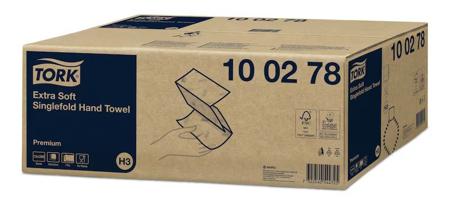 100278 Tork Extra Soft Singlefold Hand Towel Premium Folded White Paper Towel 115 x 226 (Folded) mm, 230 x 226 (Unfolded) mm