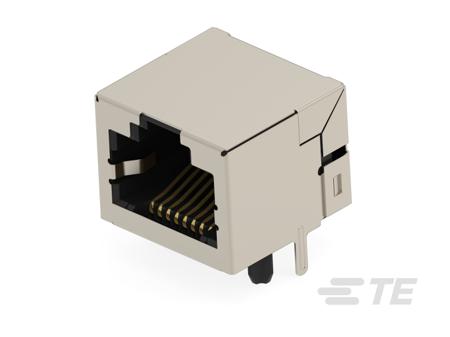 5-2501550-1 TE Connectivity 25015 Series Female Ethernet Connector, Through Hole, Cat5e Right Angle 1 Port 8 -Way