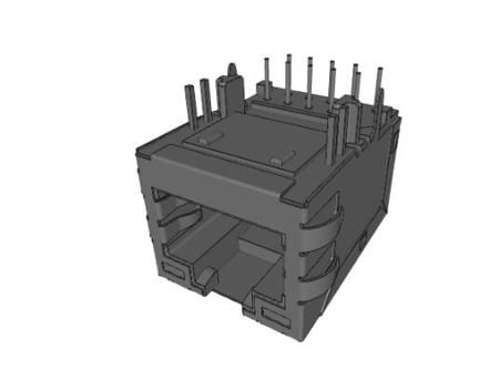 936378617 Molex 93637 Series RJ45 Connector Female, Panel Mount Shielded Right Angle 1 Port 1 Way
