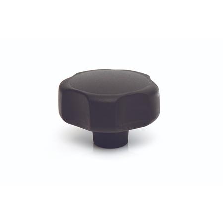 284-5553 RS PRO Black Thermoplastic Multiple Lobes Clamping Knob, M12, Threaded Mount