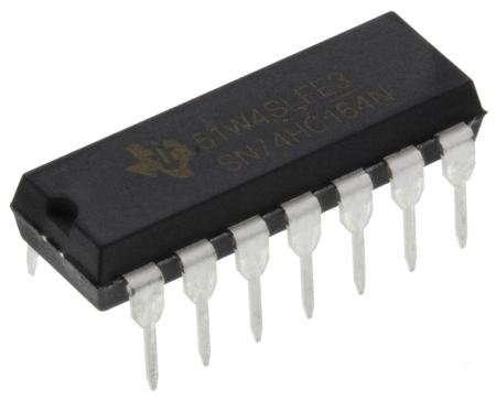 SN74HC164N Texas Instruments  8-stage Through Hole Shift Register HC, 14-Pin PDIP
