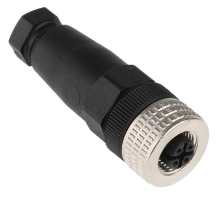 XZCC12FDM40B Telemecanique Sensors Circular Connector, 4 Contacts, M12 Connector, Socket, Female, IP67, XZCC Series