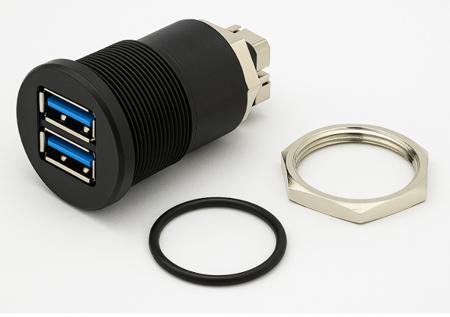 cnnctr-22 E-Pro Metal USB Panel Jack Double USB 3.0 Head Female A Back Male A