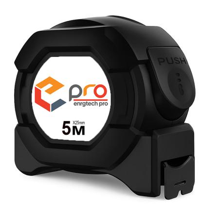 tm-5m25mmblk E-Pro High Precision Black DualScale Wear resistant 5m 25mm Retractable Measuring Tape Black
