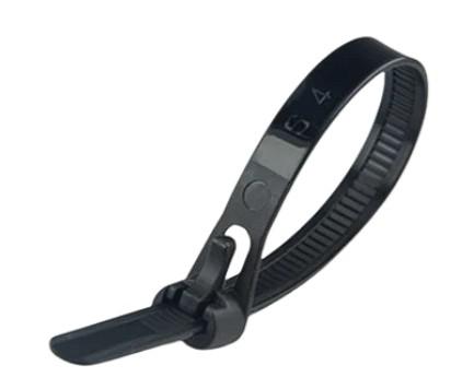 cblts-rlsblk200mm E-Pro Black Releasable Cable Tie 200mm x 7.5mm