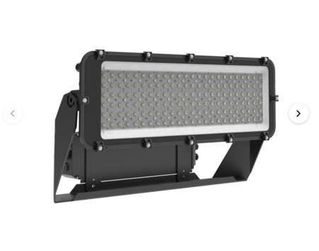 flgtled600w E-Pro 600W LED Floodlight IP66 5700K Cool White 84600lm IK09 Aluminum Body Tempered Glass Lens