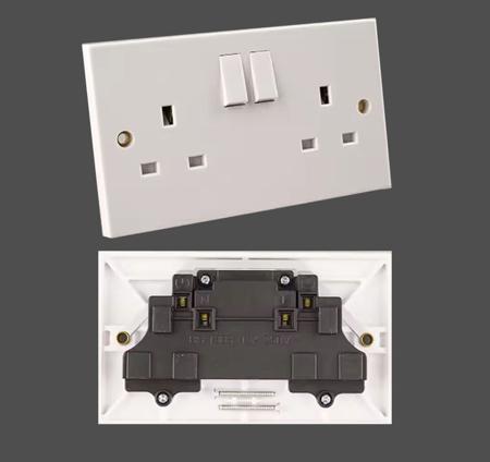 mp2swsckt13a E-Pro Double Square Edge Switched Socket 13A