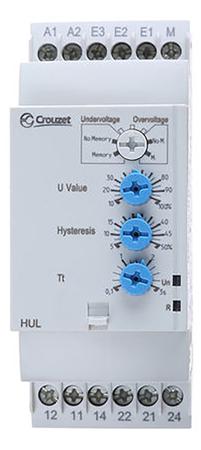 84872120 Crouzet Voltage Monitoring Relay, DPDT, 0.2 → 60 V, DIN Rail