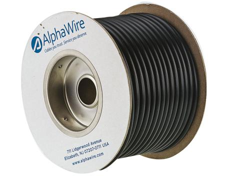 P1054 BK005 Alpha Wire PVC Black Cable Sleeve, 5.18mm Diameter, 30m Length, FIT Wire Management Series