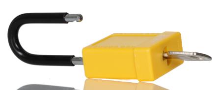 74-40YELLOW-KD ABUS Key Weatherproof Aluminium, Steel Safety Padlock, 6.5mm Shackle, 38mm Body