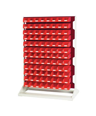 16917221-24V Bott Steel Louvre Panel Storage Unit, 550mm x 1000mm x 1450mm, Red