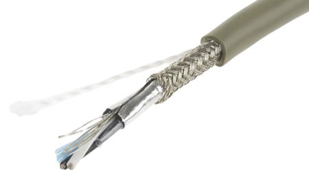 B964014-GE321 Alpha Wire 1 Pair Braid, Foil Multipair Industrial Cable, 22 AWG