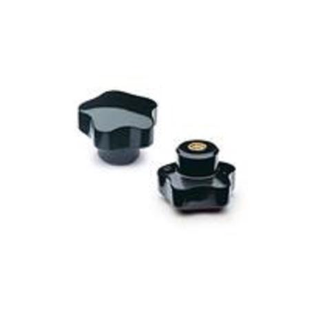 66222 Elesa  Black Duroplast Lobe Knob, M6, Threaded