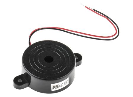171-0870 RS PRO 96dB Panel Mount Continuous Internal Piezo Buzzer, 41.8 x 16mm, 1.5V dc Min, 20V dc Max