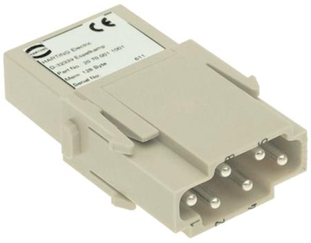 20700011001 HARTING Heavy Duty Power Connector Module, Male, HAN Elisa Series, 6 Contacts