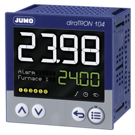 702114-8-0000-25-000 Jumo diraTRON Panel Mount PID Temperature Controller, 96 x 96mm 3 Input, 3 Output 2 Relay, 1 Logic, 20 → 30 V