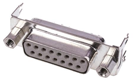 7-1393740-1 TE Connectivity Amplimite HD-20 15 Way Through Hole D-sub Connector Socket, 2.74mm Pitch