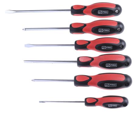 459-3944 RS PRO Pozidriv; Slotted Screwdriver Set, 6-Piece