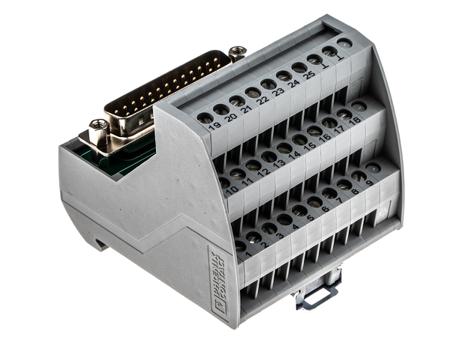 2315133 Phoenix Contact VIP-3/SC/D25SUB/M Series 25-Contact Male Interface Module, D-sub Connector, DIN Rail Mount, 2A