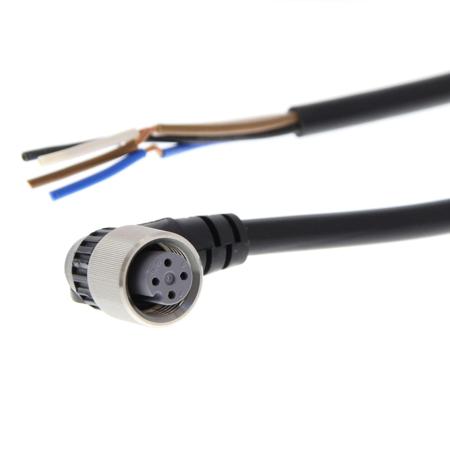 XS2F-E422-G80-E Right Angle Female M12 to Unterminated Sensor Cable, 5m