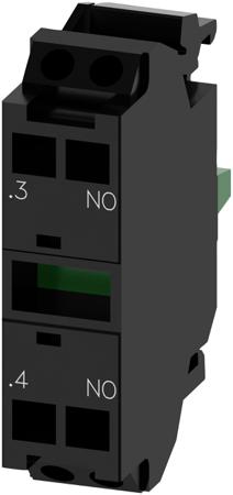 3SU1400-1AA10-3LA0 Siemens SIRIUS ACT 3SU14 Series Contact Block, 5 → 500V ac/dc, 1NO