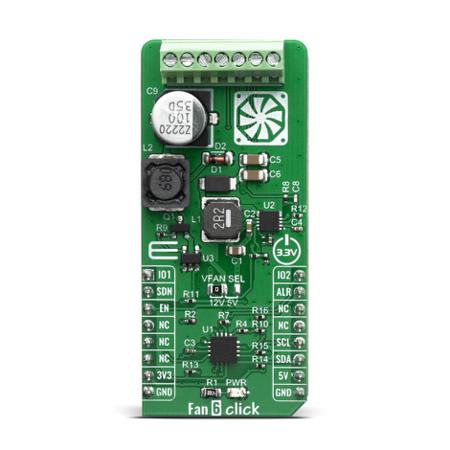 MIKROE-3867 MikroElektronika Fan 6 Click Fan Controller for EMC2103 for DC Fans