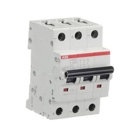 2CDS273061R0577 ABB System Pro M Compact S200 M UC MCB, 3P, 50A Curve K, 400V AC, 440V DC, 10 kA Breaking Capacity