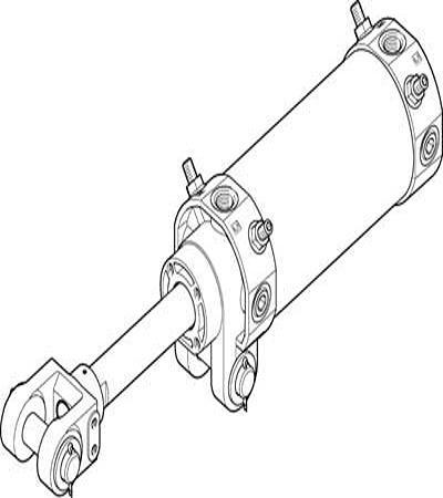 DW-80-100-Y-AB-G Festo Pneumatic Piston Rod Cylinder - 565805, 80mm Bore, 100mm Stroke, DW Series, Double Acting