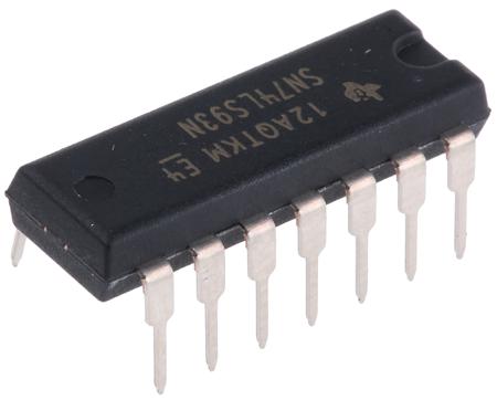 SN74LS93N Texas Instruments  4-stage Through Hole Binary Counter LS, 14-Pin PDIP