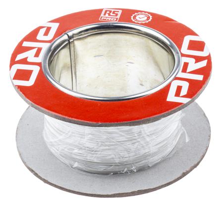841-7147 RS Pro 0.079 mm² PTFE Equipment Wire 100m, 300 V, Silver Plated Copper 7 Strands BS 3G 210:1996
