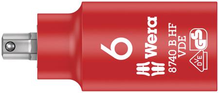 05004902001 Wera 3/8 in Drive 6mm Insulated Bit Socket, Hex Bit, 6mm, VDE/1000V, 55 mm Overall Length