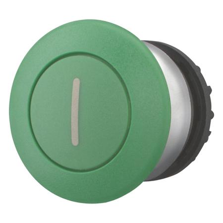 216722-M22-DP-G-X1 Eaton Mushroom Green Push Button - Momentary, M22 Series, 22mm Cutout, Round