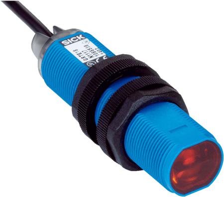 GRL18-N1137 Sick Retroreflective Photoelectric Sensor, Cylindrical Sensor, 0.03 → 7.2 m Detection Range